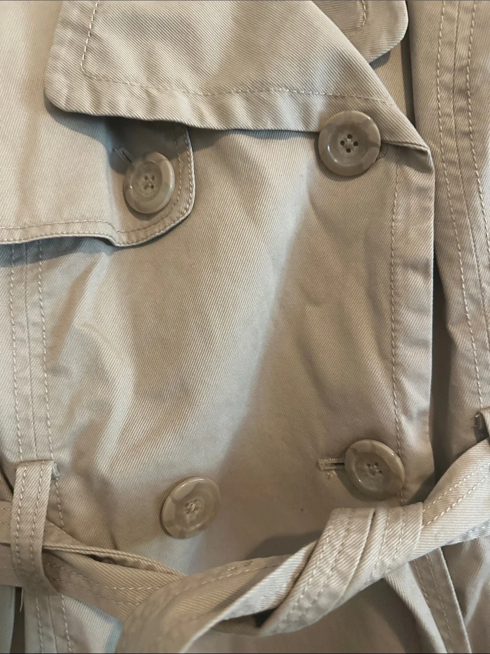 Old Navy Women's Tan Double-Breasted Trench Coat